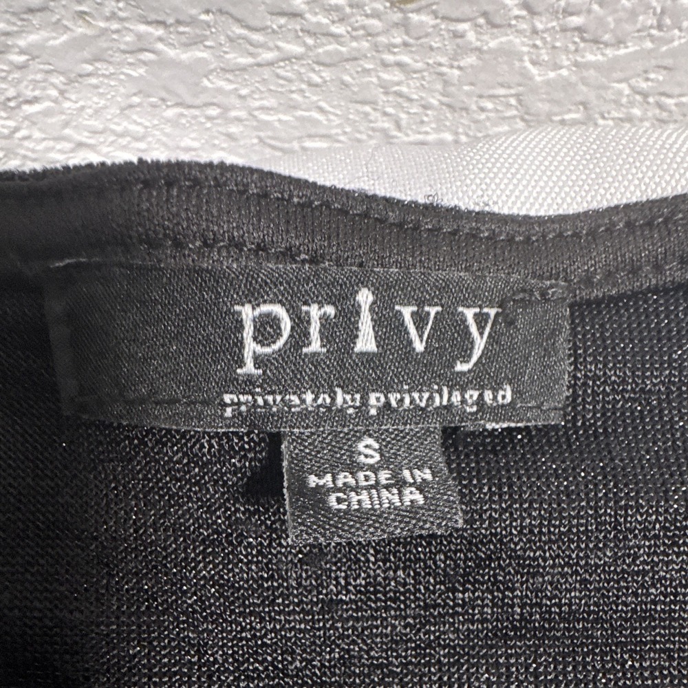 Privy Solid Black Long Sleeve Stretch Snap Closure Bodysuit Women S